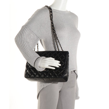 Chanel Lambskin Quilted Jumbo Single Flap Black 2 of 8