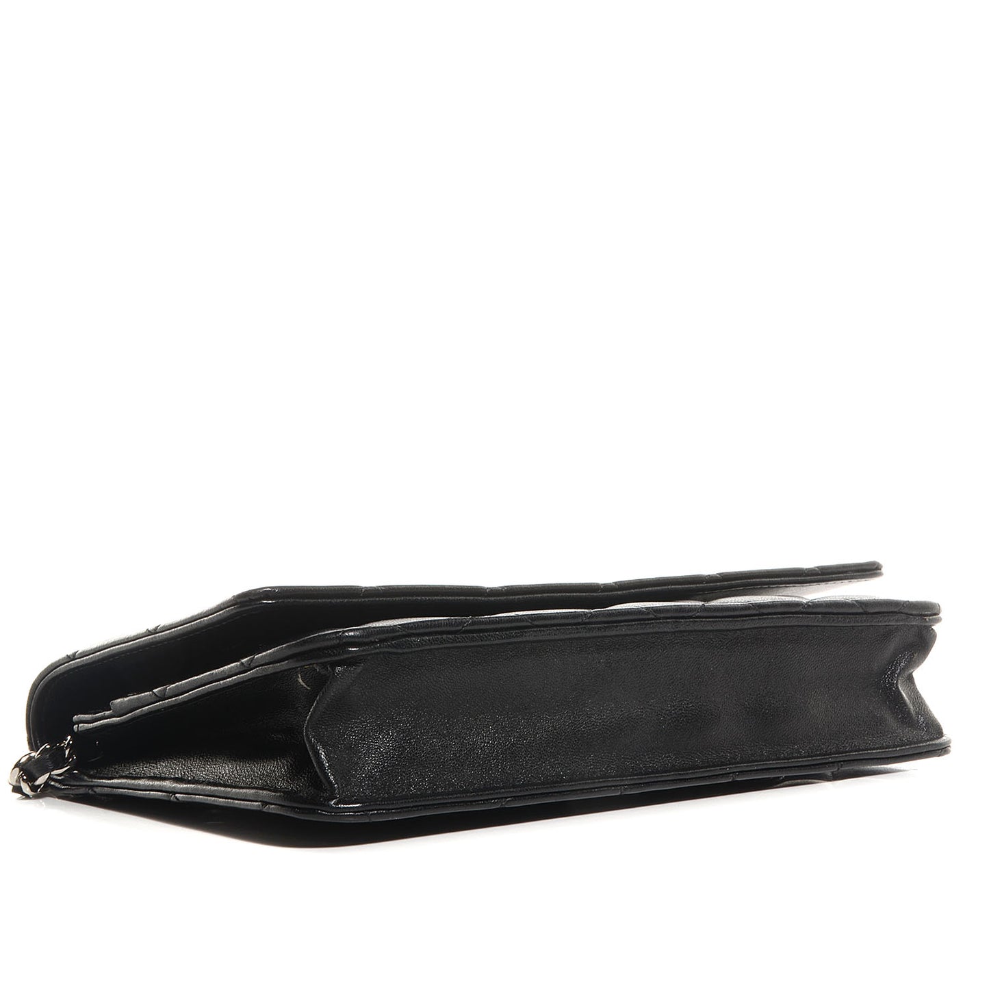 Lambskin Quilted Wallet On Chain WOC Black