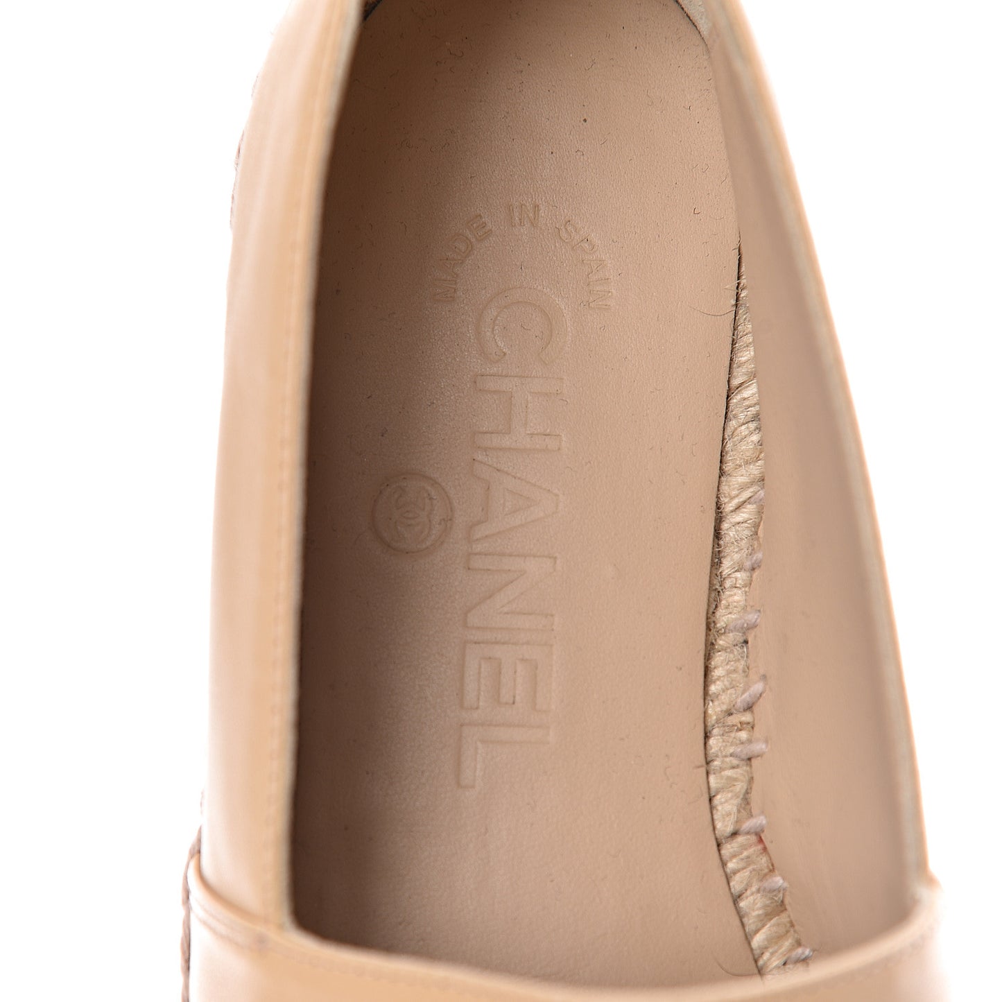 Lambskin CC Espadrilles 37 Beige Black