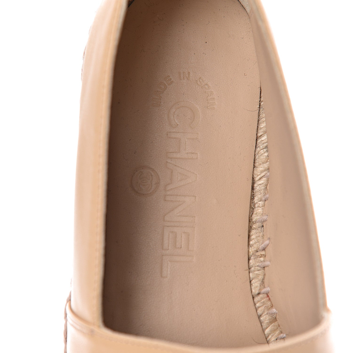 Chanel Lambskin CC Espadrilles 37 Beige Black 9 of 11