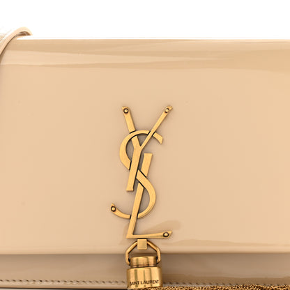 Saint Laurent Patent Classic Monogram Kate Tassel Chain Wallet Dark Beige 7 of 9
