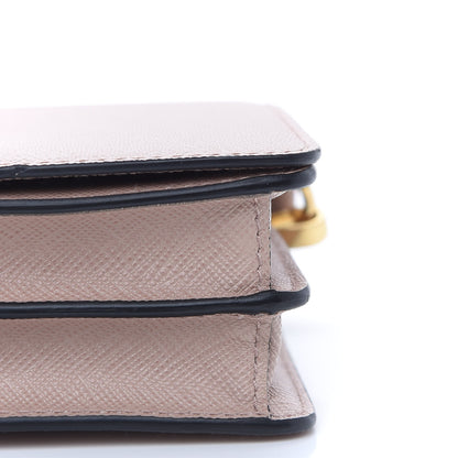 Prada Saffiano Bandoliera Flip Lock Chain Crossbody Bag Cipria 7 of 8
