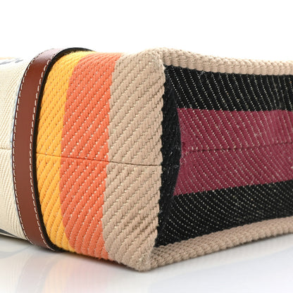 Chloe Cotton Calfskin Medium Woody Striped Tote Multicolor 9 of 9