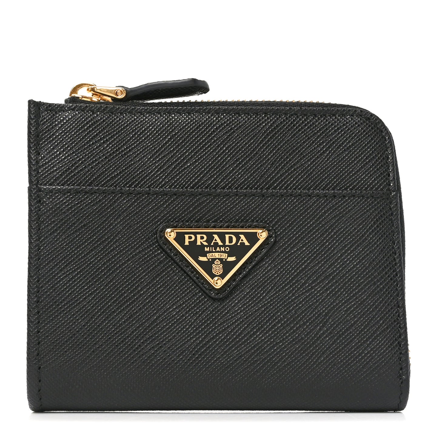Saffiano Small Triangle Wallet Black