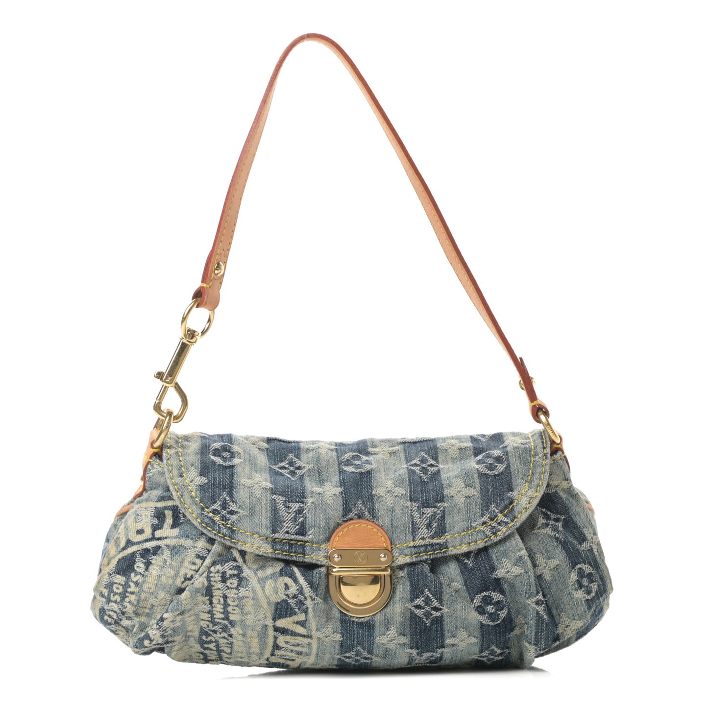 Monogram Denim Mini Pleaty Blue