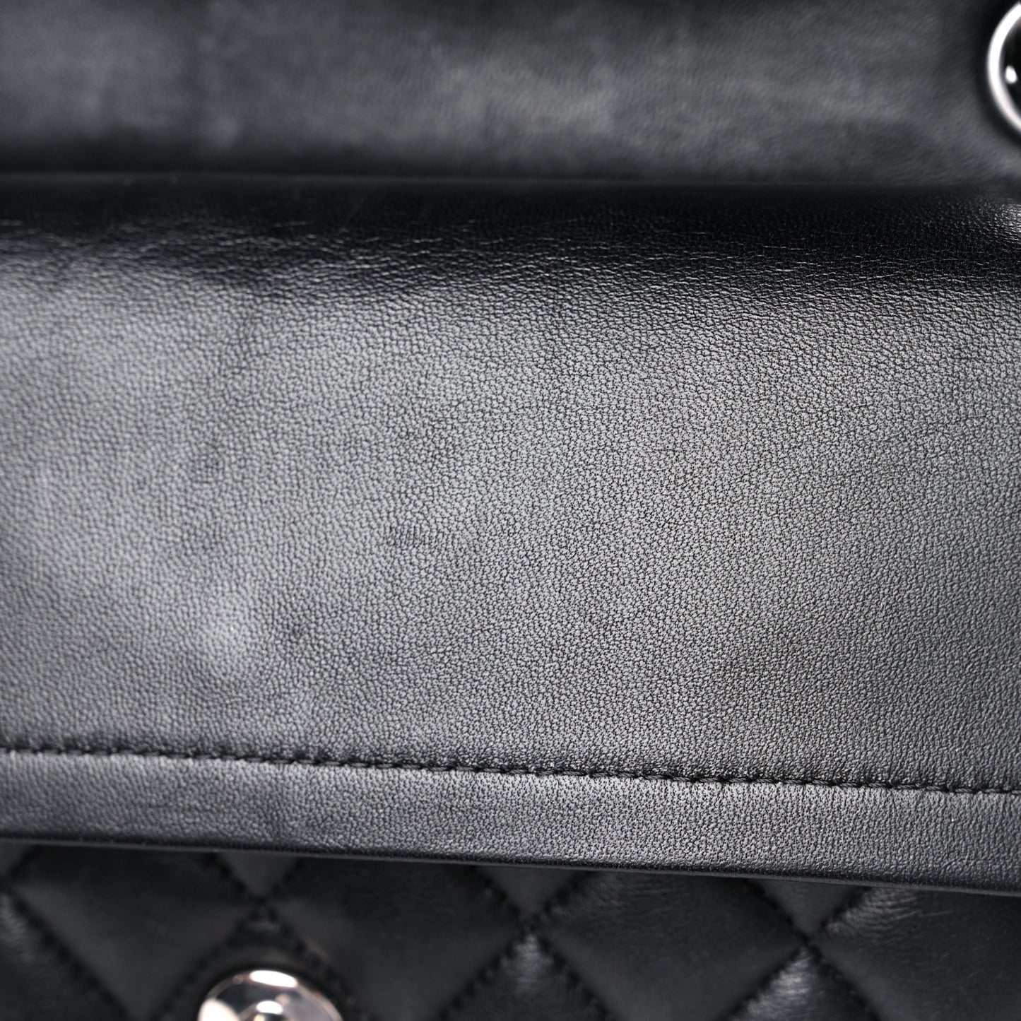 Lambskin Quilted Medium Double Flap Black