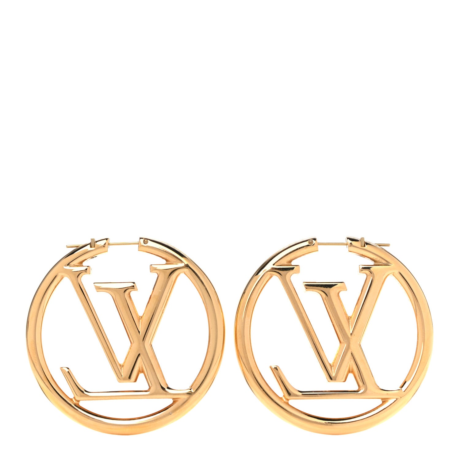 Louis Vuitton Metal Louise Hoop Earrings Gold 3 of 9