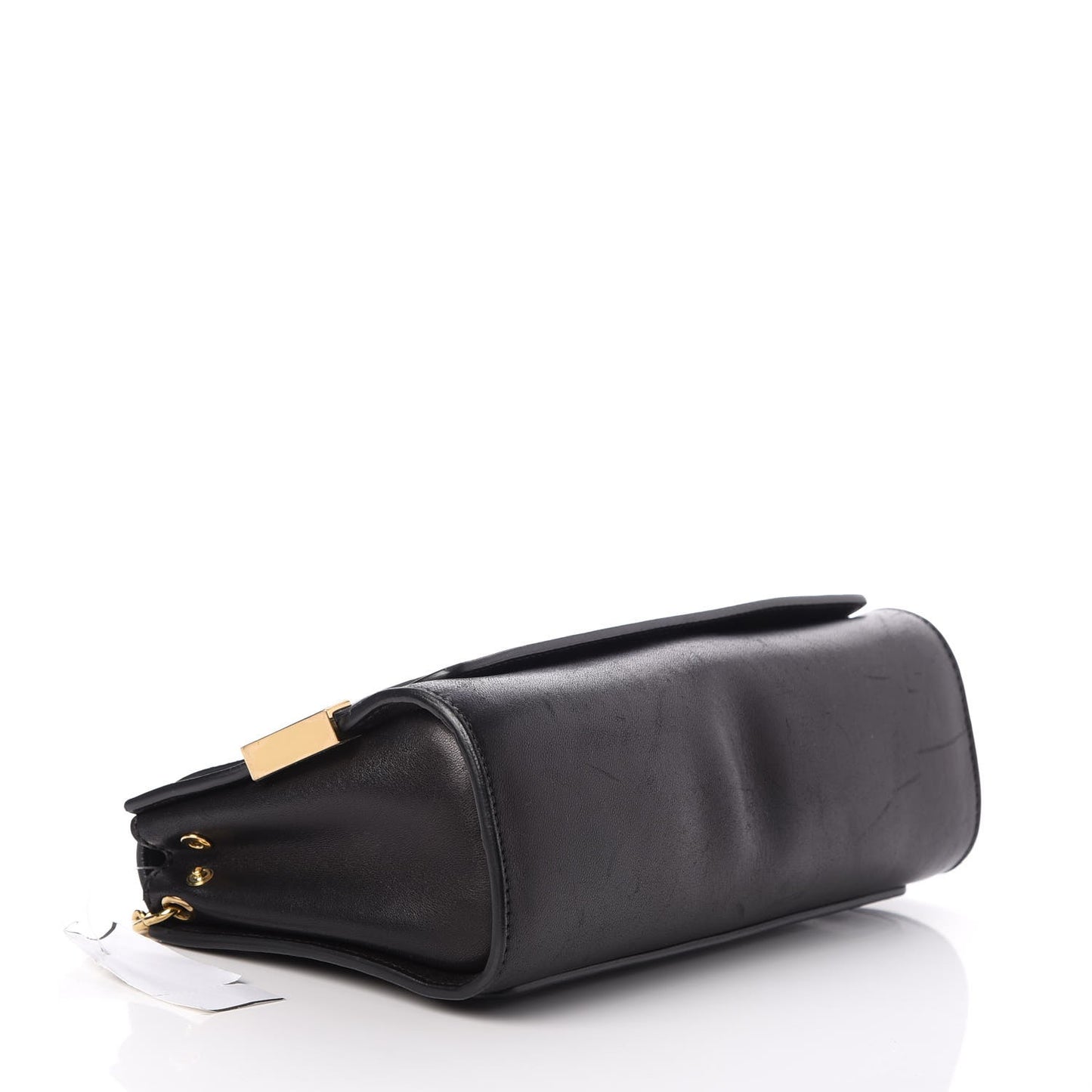 Lambskin Medium Elle Chain Clutch Black