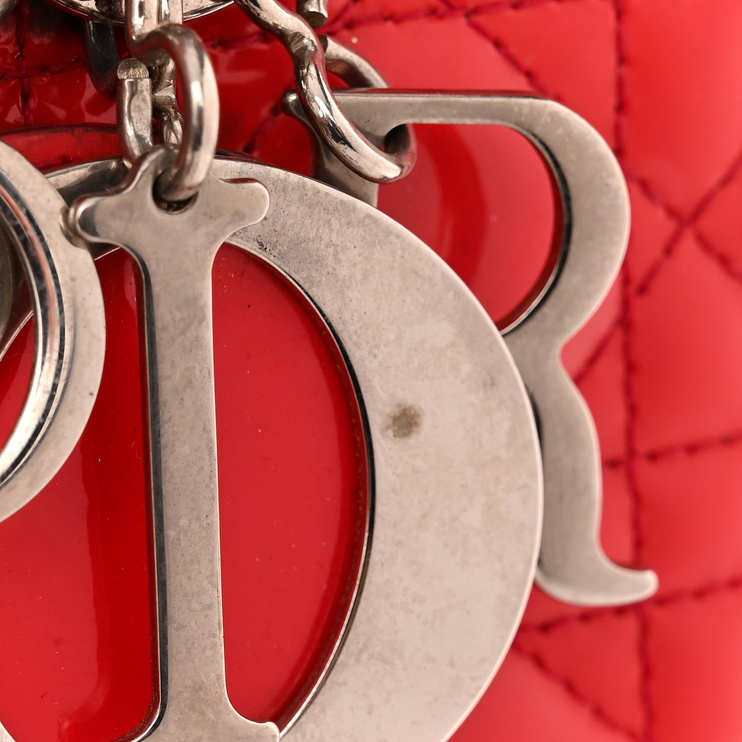 Patent Cannage Large Lady Dior Red