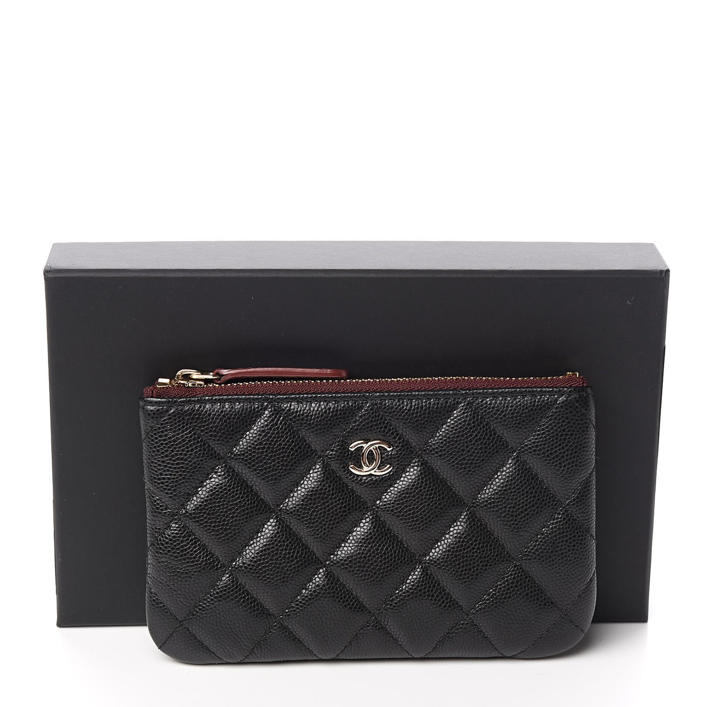 Caviar Quilted Small Cosmetic Case Black