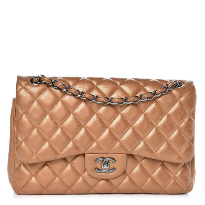Chanel Metallic Caviar Quilted Jumbo Double Flap Copper 1 of 10