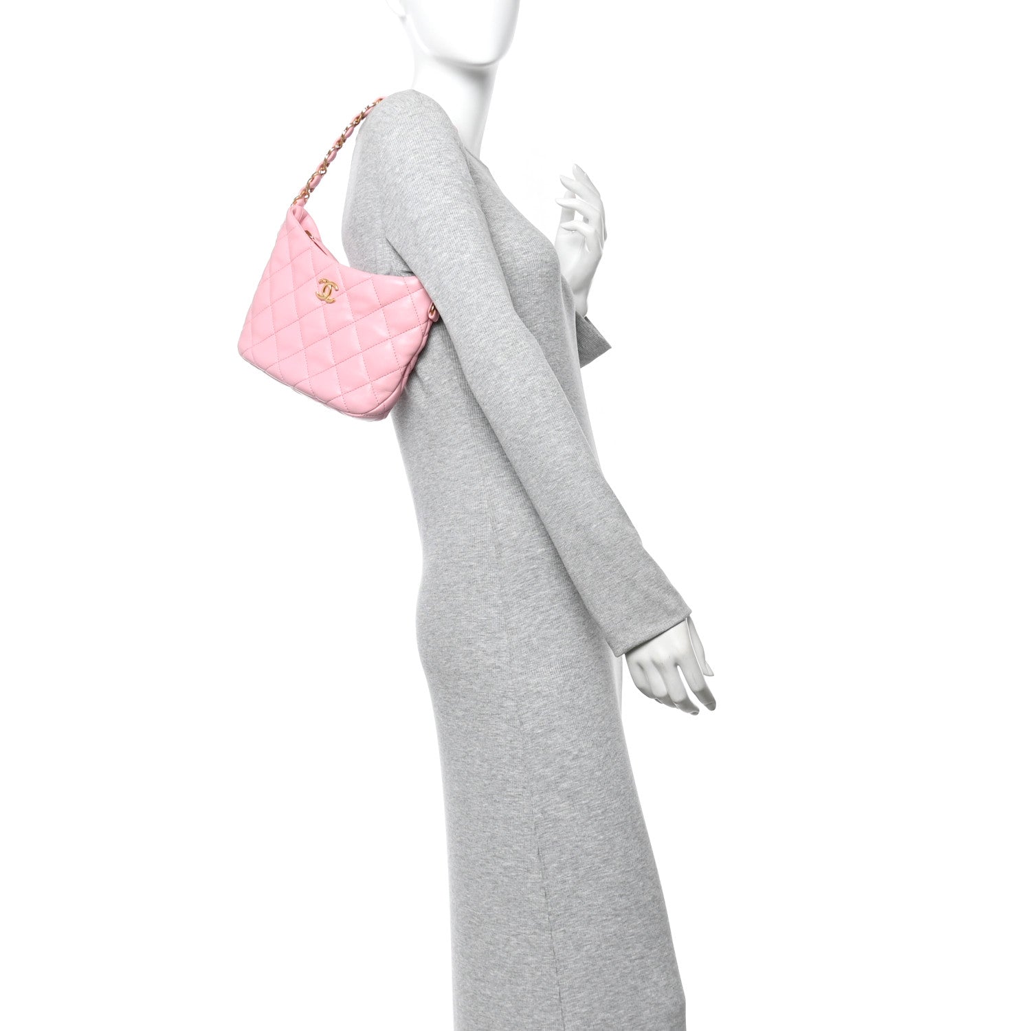 Chanel Lambskin Quilted CC Links Hobo Light Pink 2 of 10