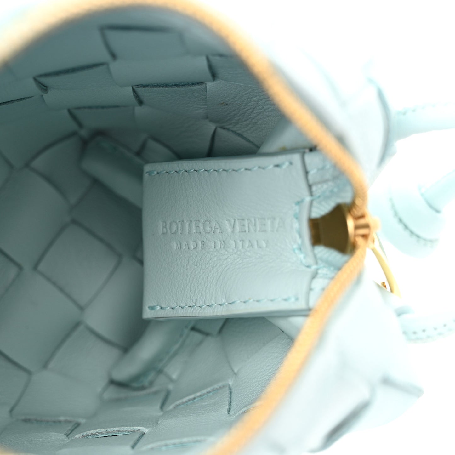 Nappa Intrecciato Candy Loop Camera Bag Teal Washed