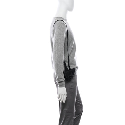 Christian Dior Grained Calfskin Mens Mini Saddle Bag Black 2 of 10