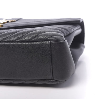 Saint Laurent Sheepskin Matelasse Chevron Monogram Large College Satchel Black 9 of 11