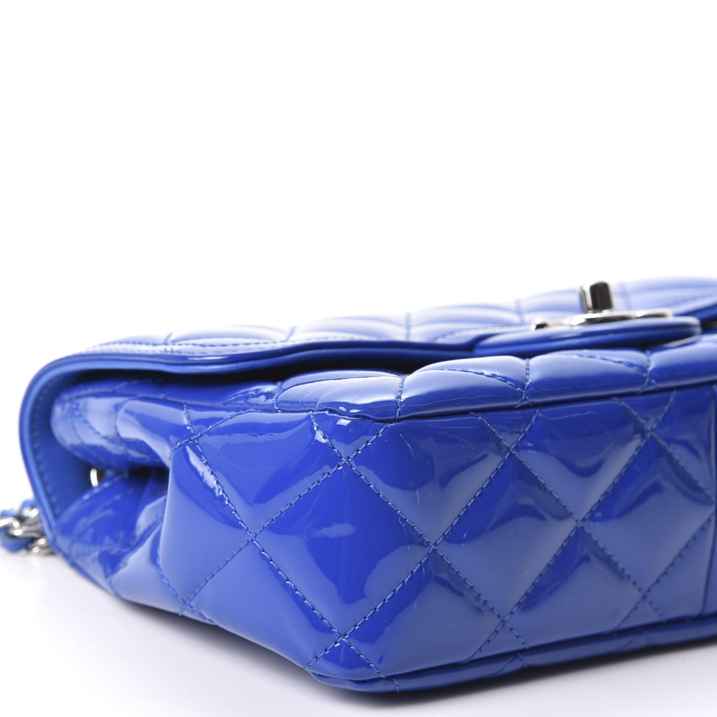 Patent Quilted Small Coco Shine Flap Blue