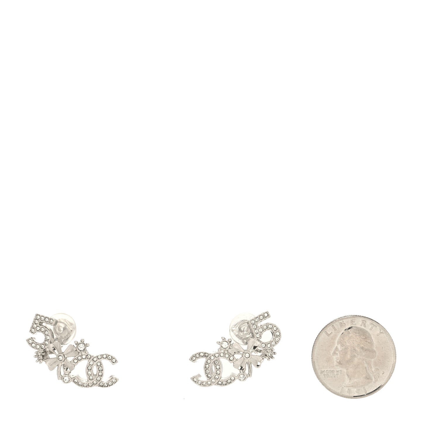Crystal Star 5 CC Earrings Silver