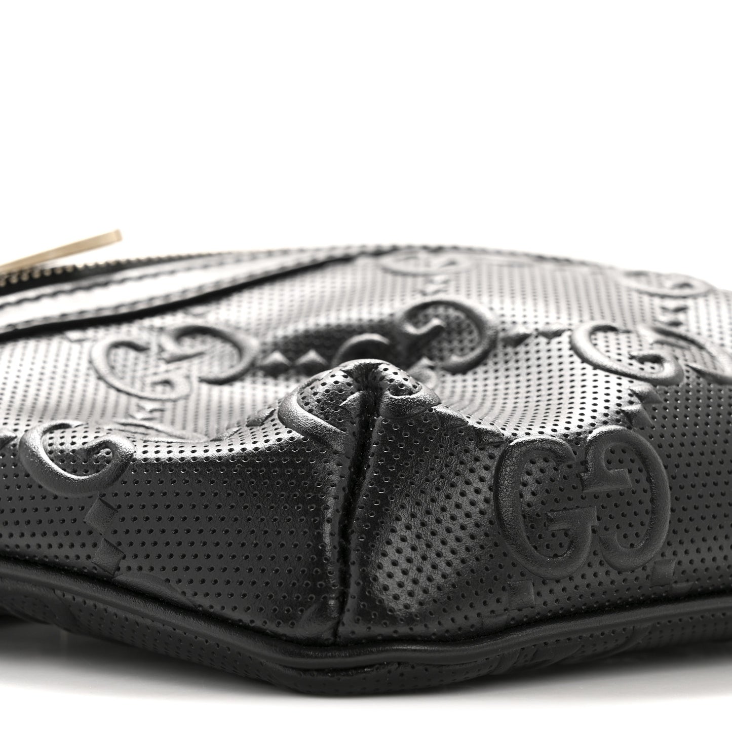 Calfskin GG Tennis Embossed Belt Bag Black