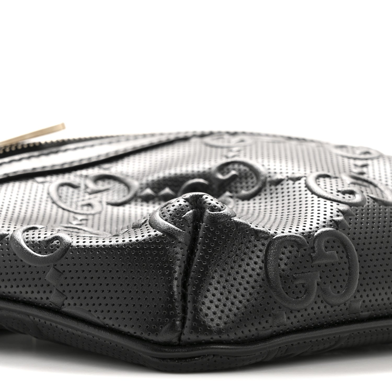 Gucci Calfskin GG Tennis Embossed Belt Bag Black 9 of 12