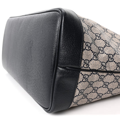 Gucci GG Supreme Monogram Textured Dollar Calfskin Web Large Ophidia Tote Beige Blue 9 of 9