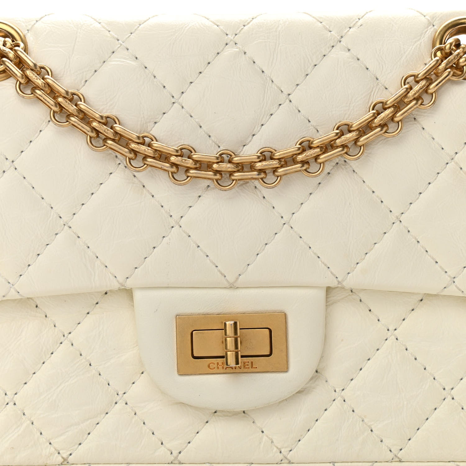 Chanel Aged Calfskin Quilted 2.55 Reissue Mini Flap White 8 of 10