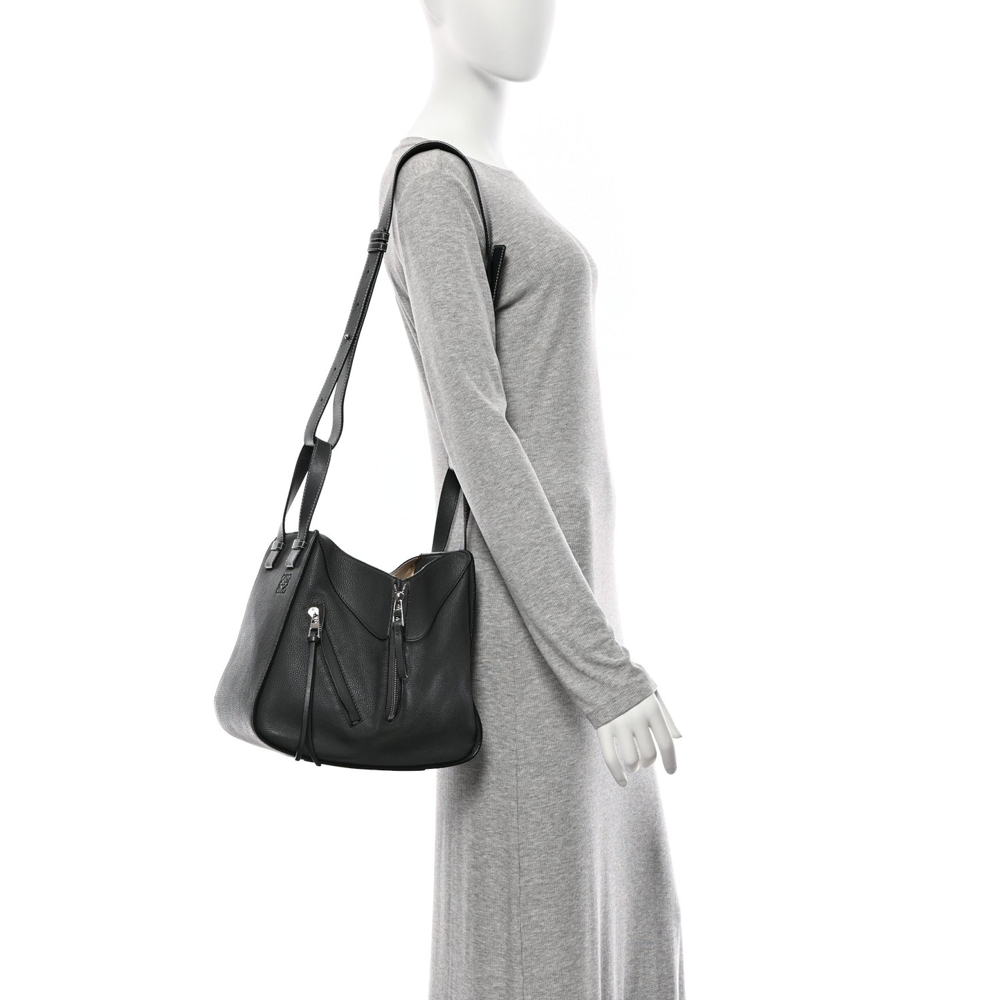 Calfskin Small Hammock Shoulder Bag Grey