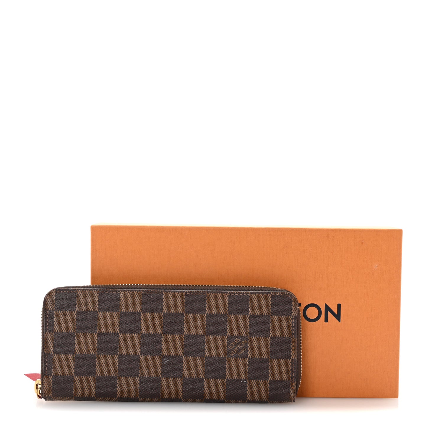 Damier Ebene Clemence Wallet Cherry