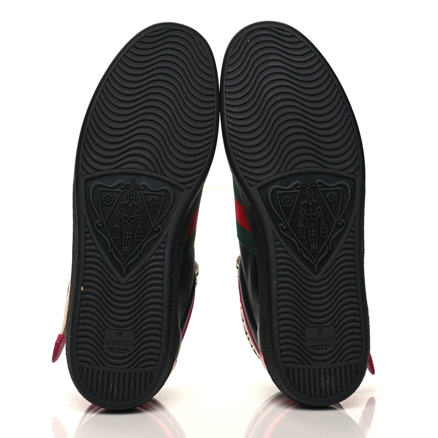 Gucci Calfskin Ayers Web Mens New Ace Stripe High Top Sneakers 11 Black 6 of 8