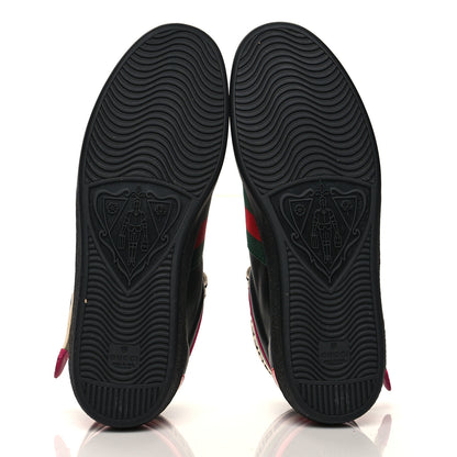 Gucci Calfskin Ayers Web Mens New Ace Stripe High Top Sneakers 11 Black 6 of 8