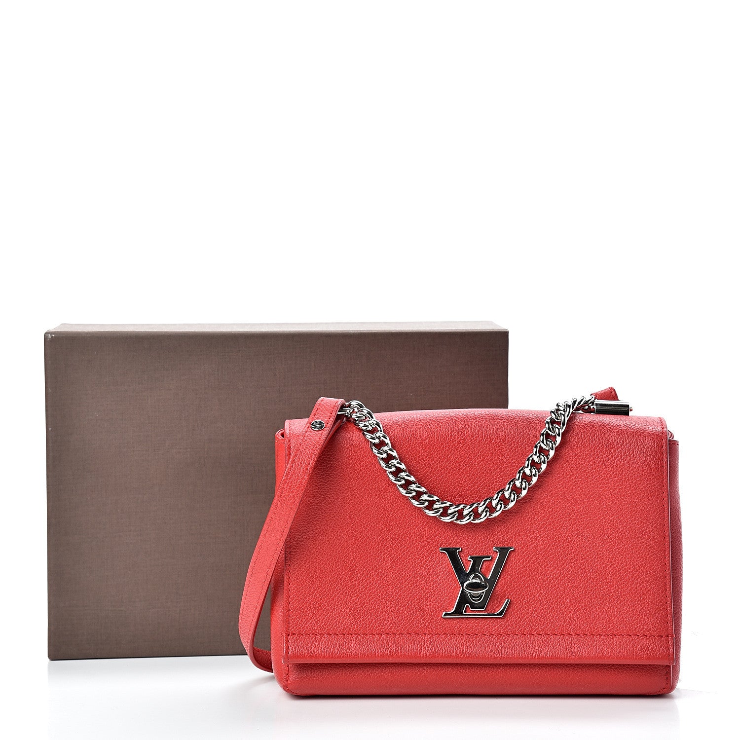 Louis Vuitton Calfskin Lockme II Chain Bag BB Rubis 11 of 11