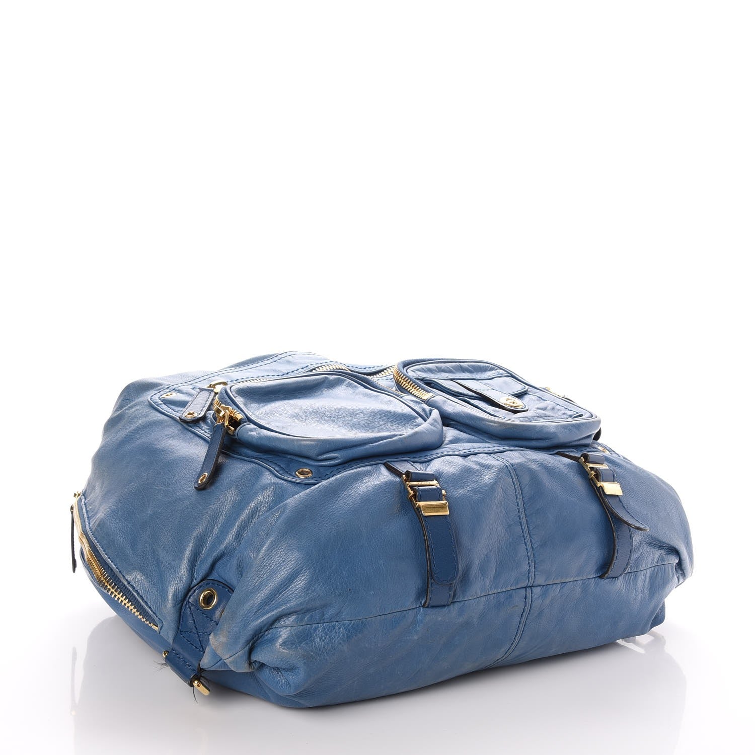Gucci Lambskin Large Darwin Convertible Backpack Blue 4 of 9