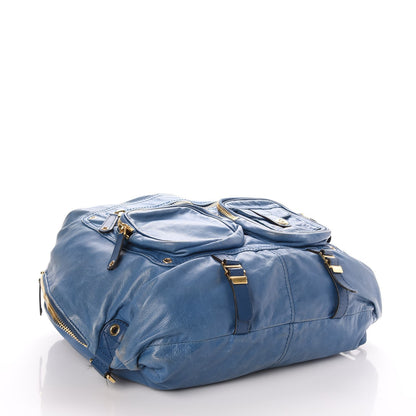Gucci Lambskin Large Darwin Convertible Backpack Blue 4 of 9