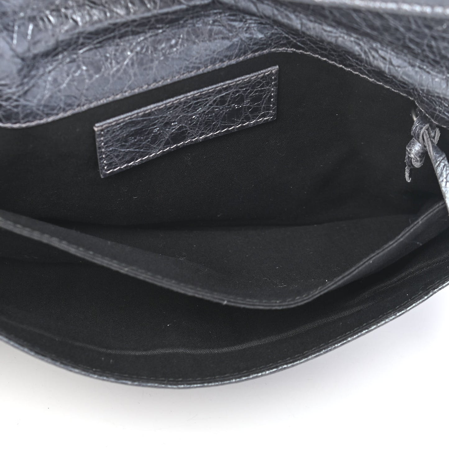 Agneau Classic Hardware Envelope Clutch Gris Hematite
