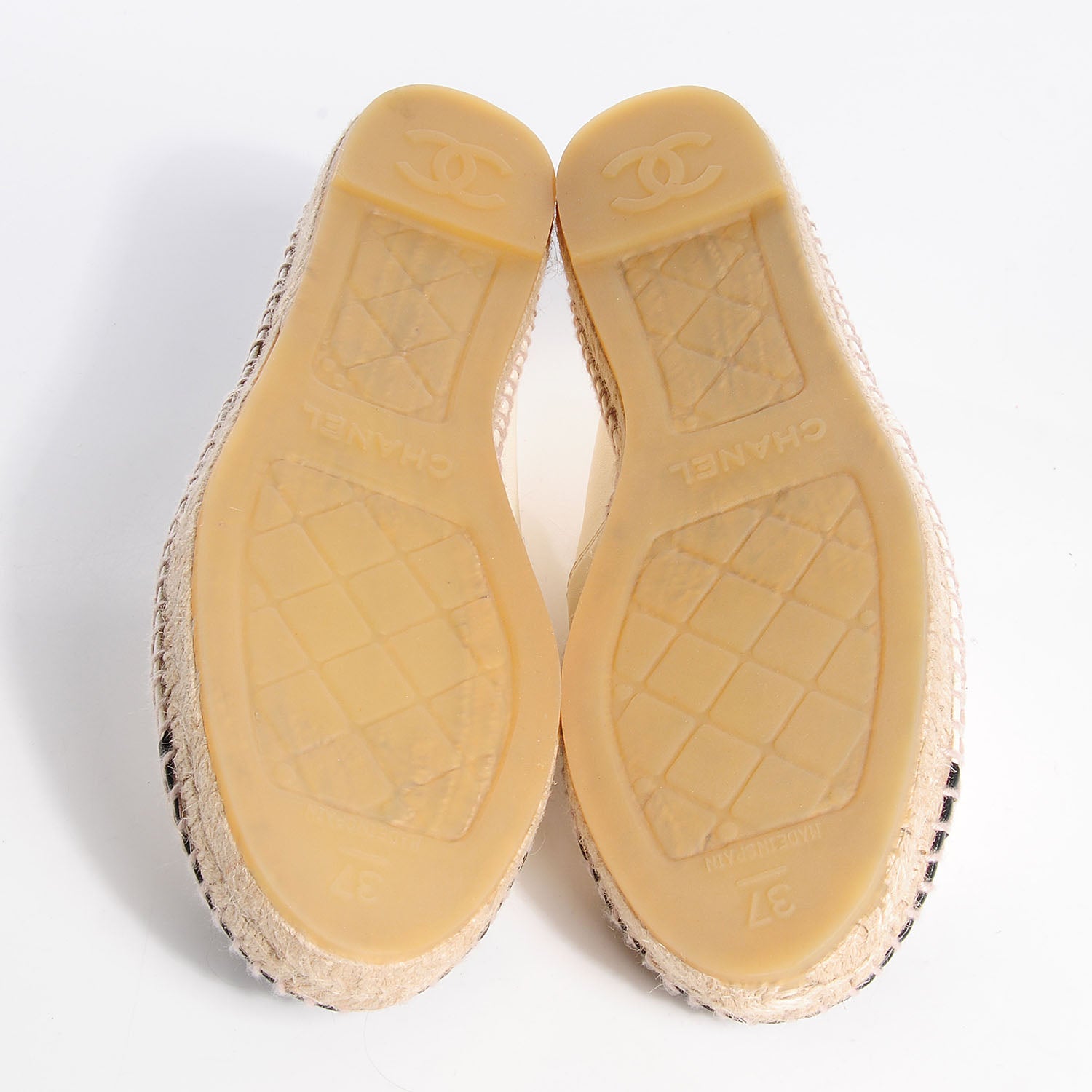 Chanel Lambskin Espadrilles White Black 37 5 of 5