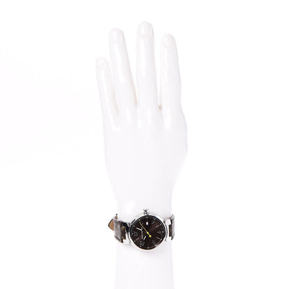 Louis Vuitton Stainless Steel Monogram 39mm Tambour Quartz Watch Brown 2 of 11