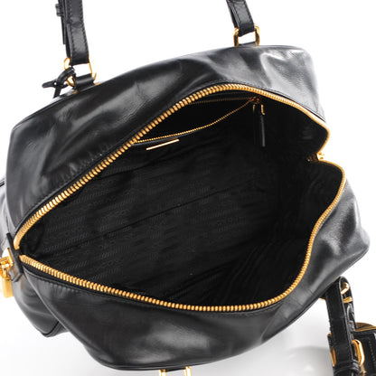 Prada Lambskin Box Print Logo Bowler Black 8 of 8