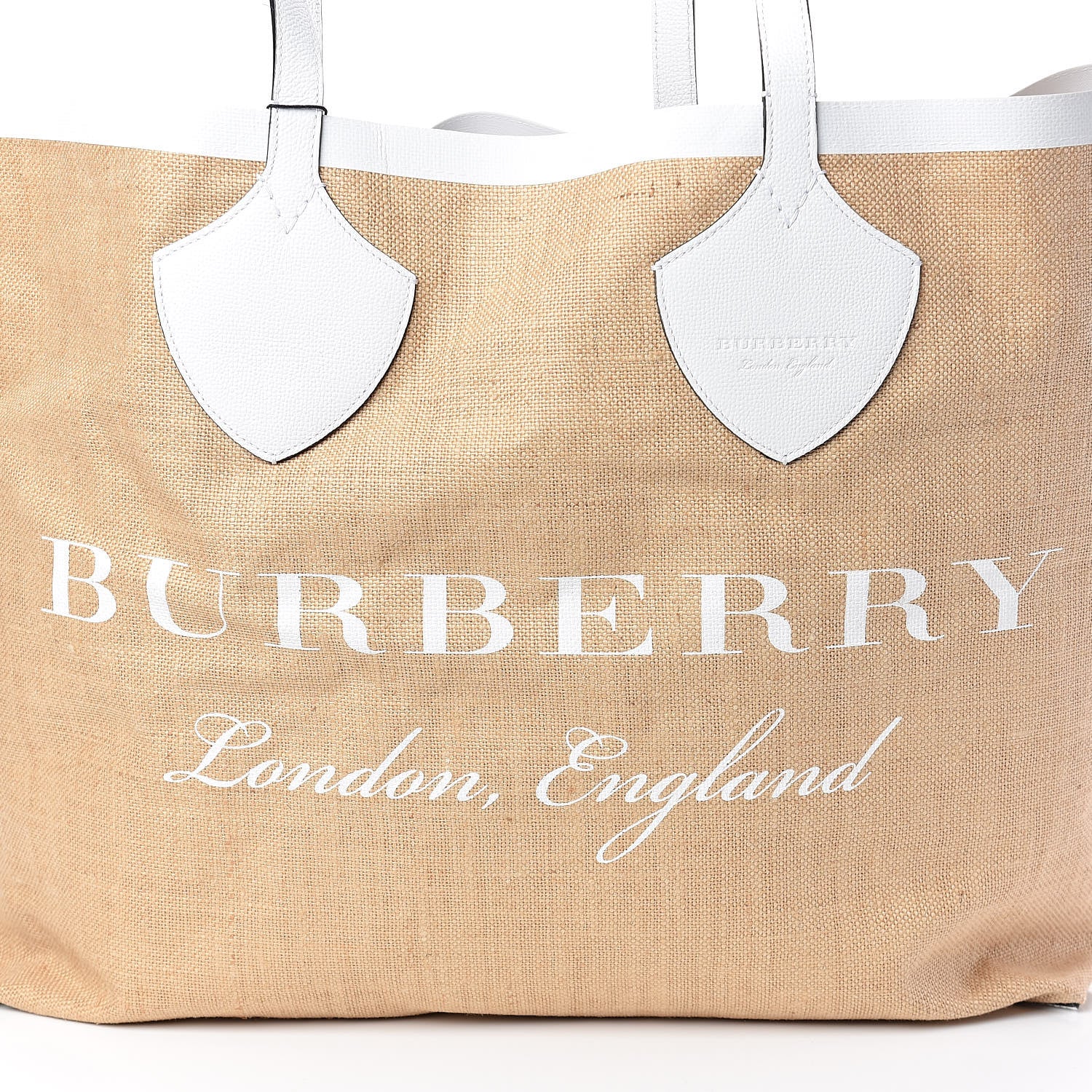 Burberry Raffia Logo Print The Giant Reversible Tote Bag Chalk White 10 of 10