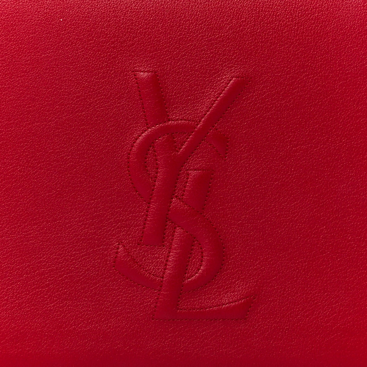 Saint Laurent Calfskin Monogram Large Belle De Jour Clutch Red 7 of 12
