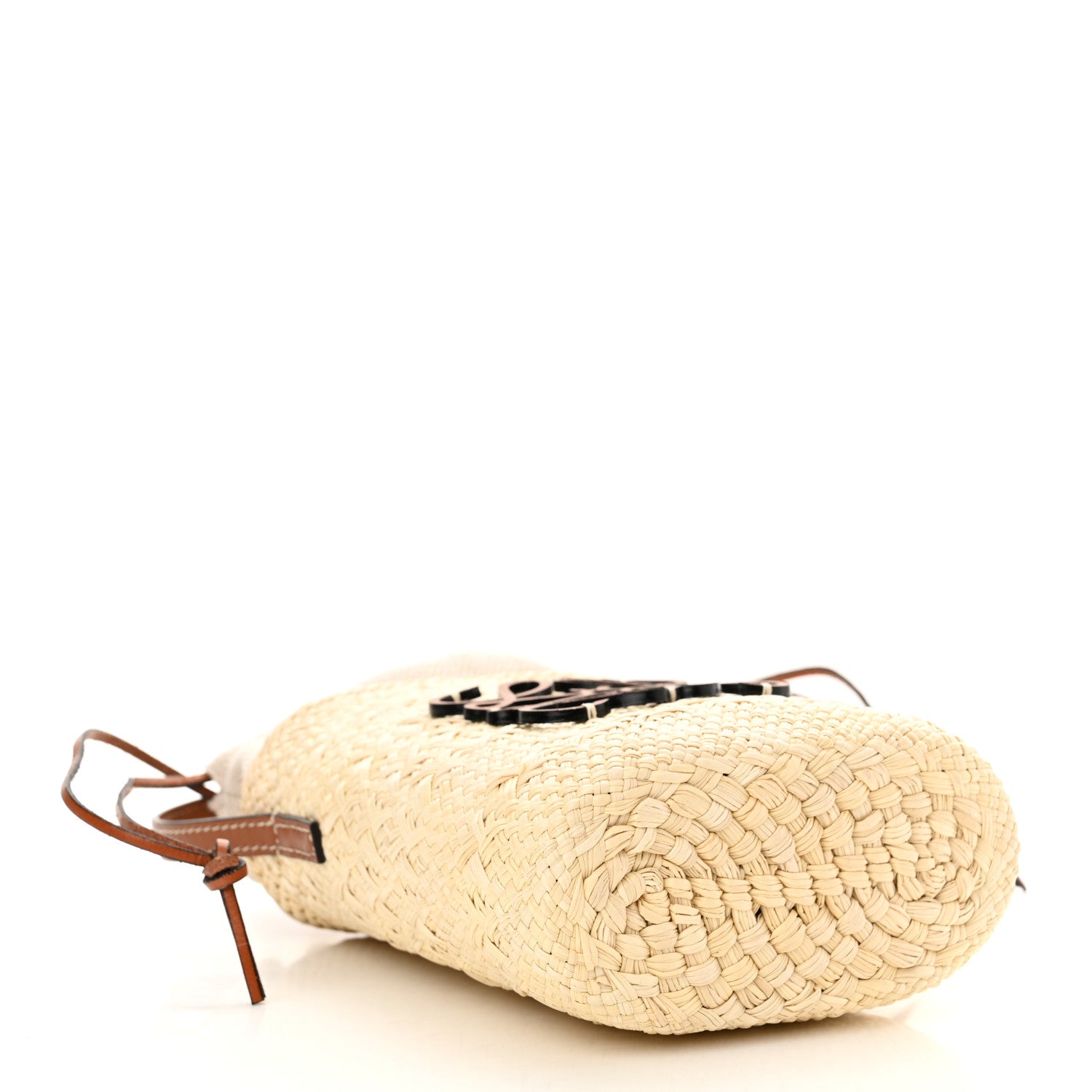 Loewe Calfskin Raffia Paulas Ibiza Square Bucket Bag Natural Tan 4 of 11