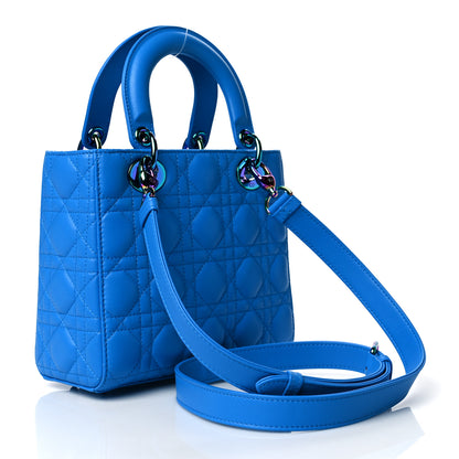 Christian Dior Lambskin Cannage Small Lady Dior Bright Blue 3 of 10