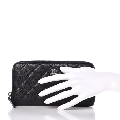 Chanel Caviar Quilted Large Gusset Zip Around Wallet Black 2 of 8