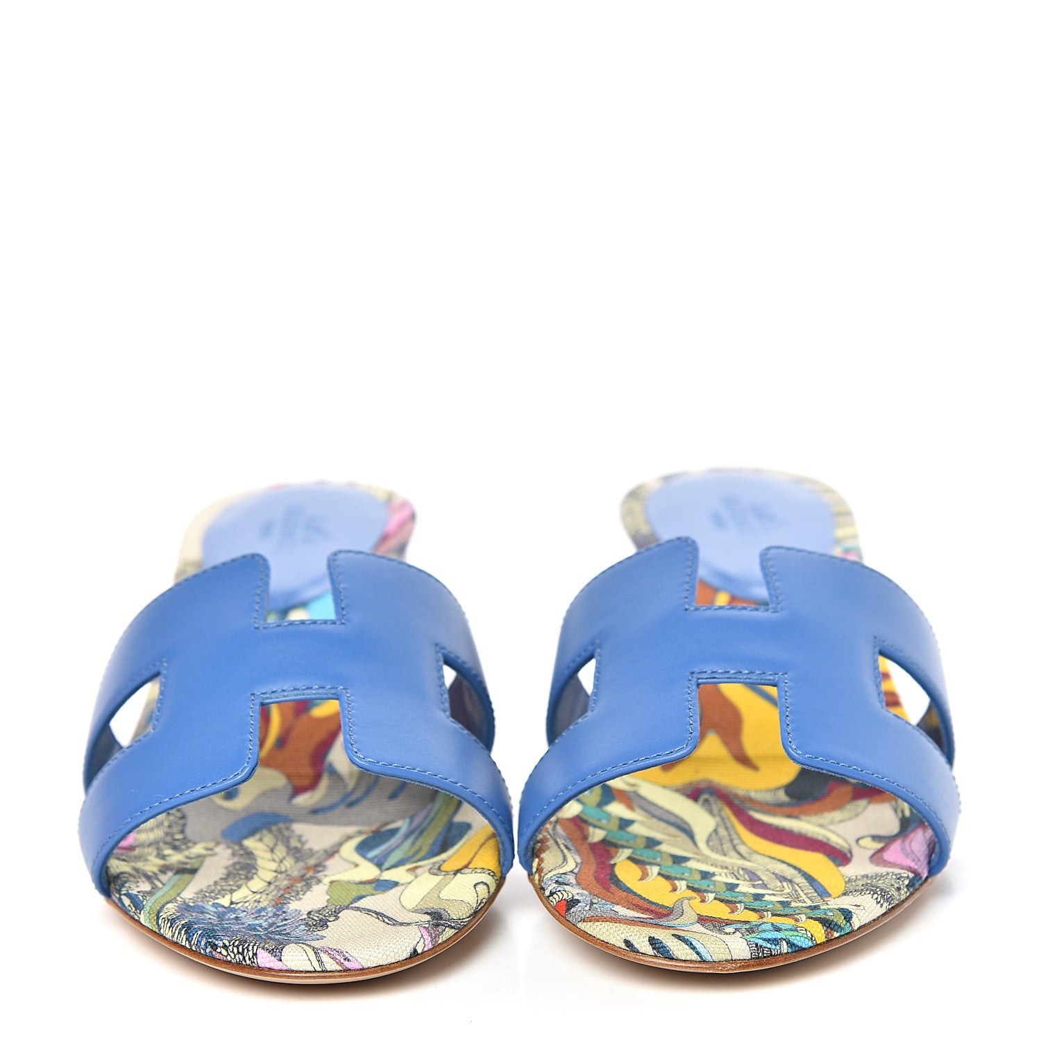 Hermes Calfskin Oasis Sandals 36 Bleu Zanzibar 2 of 8