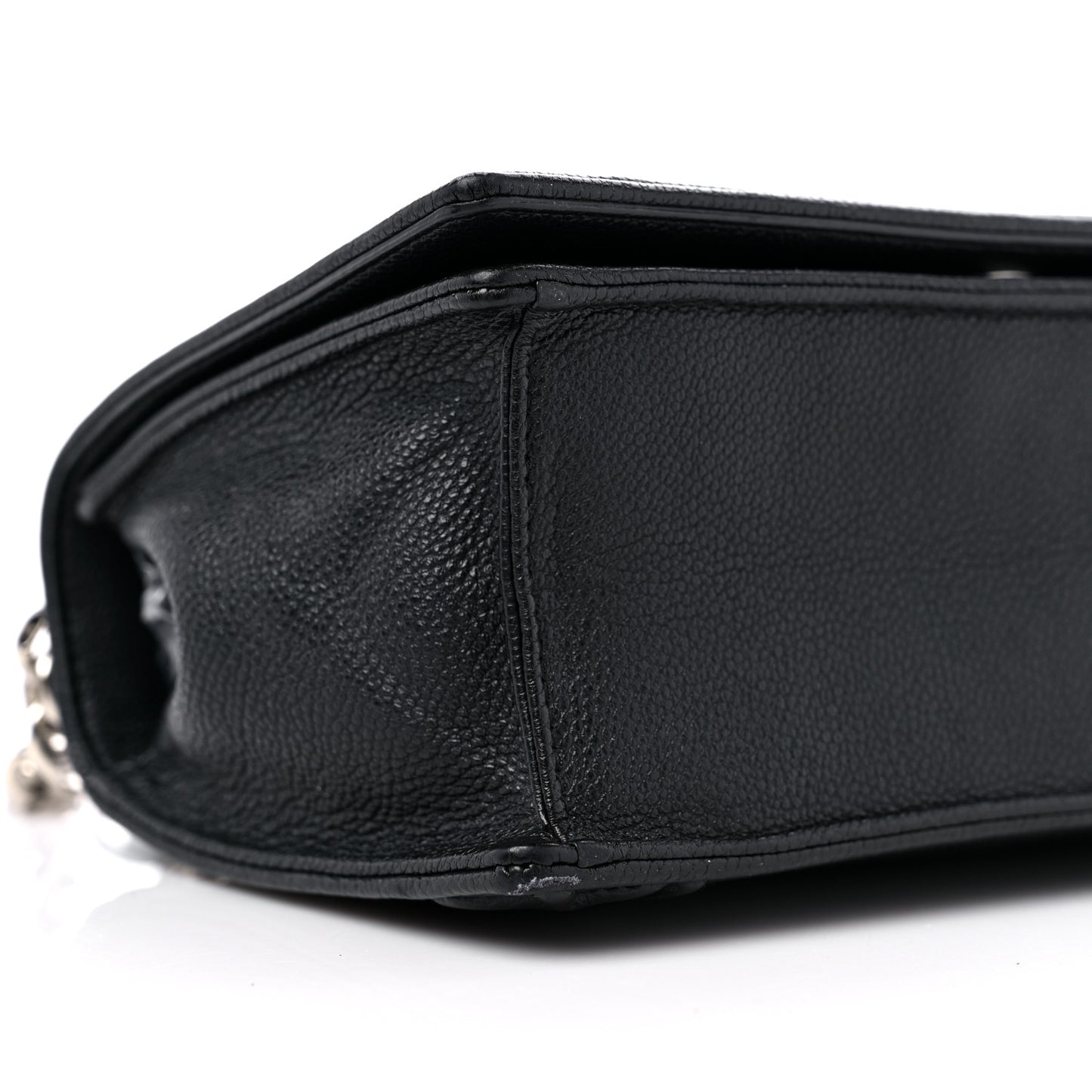 Grained Calfskin Small Diorama Flap Bag Black