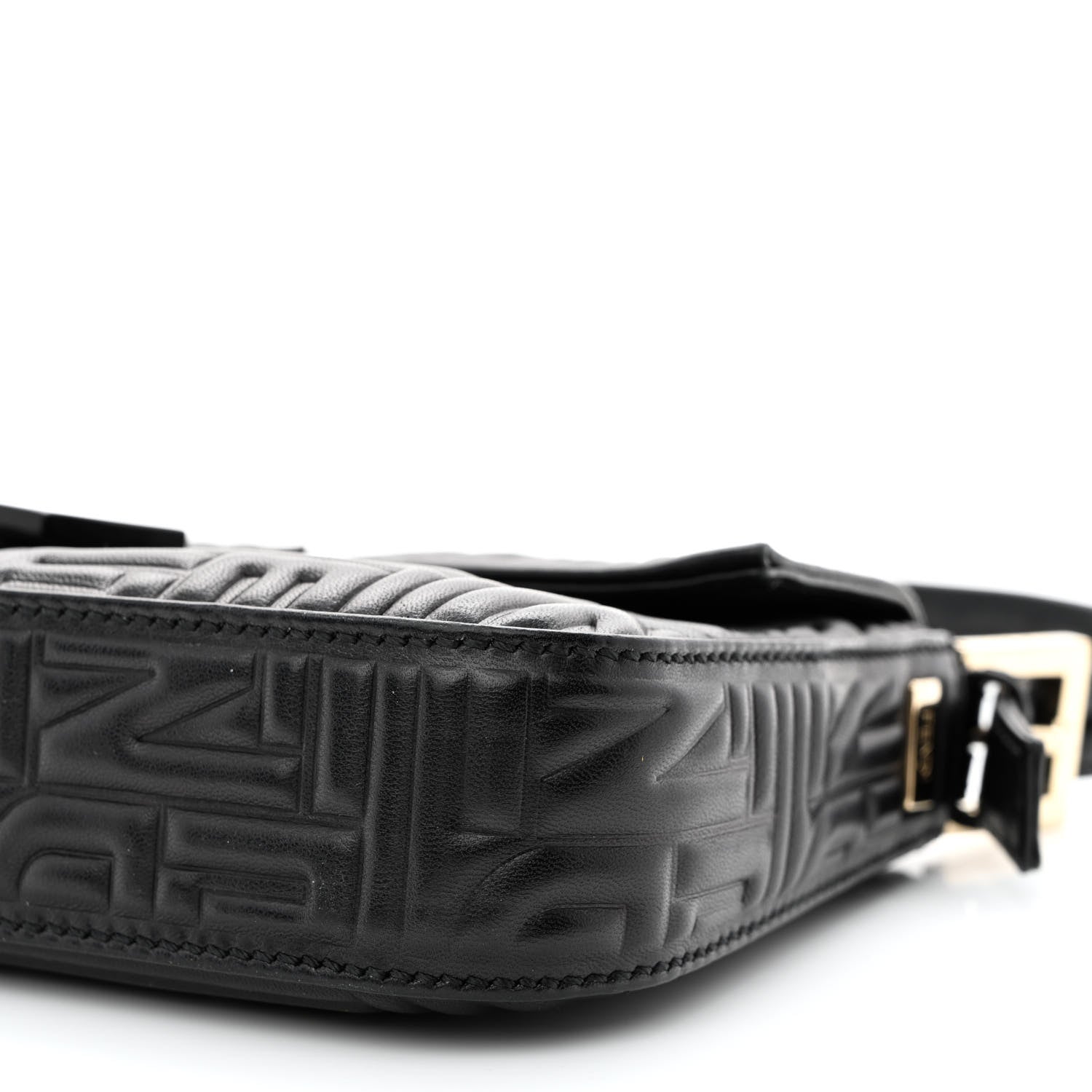 Fendi Nappa Logo Embossed Baguette Black 10 of 10