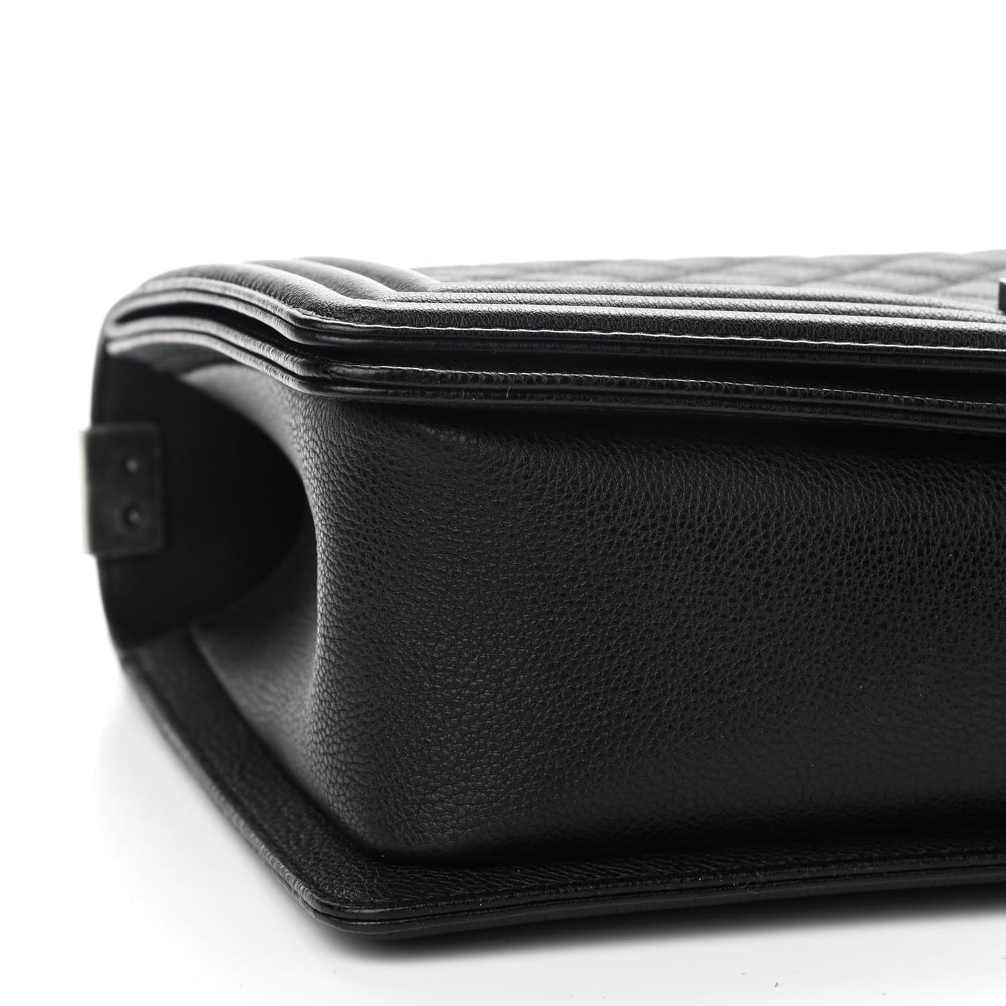 Grained Calfskin Quilted New Medium Boy Flap Black