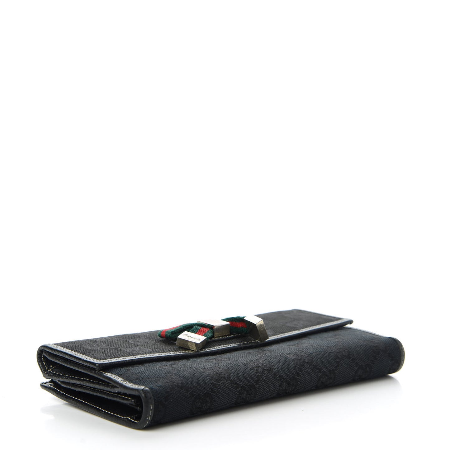 Monogram Web Bow Wallet Black