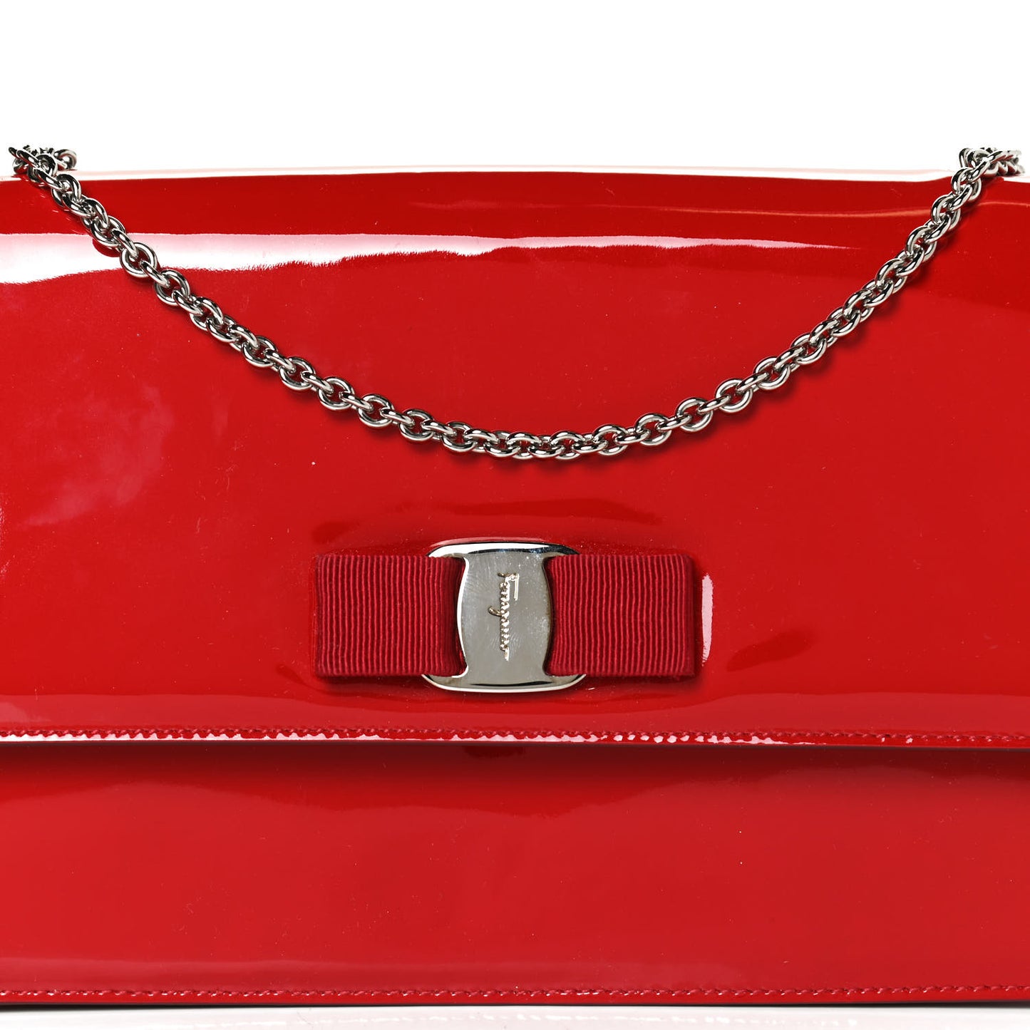 Patent Ginny Vara Bow Shoulder Bag Red