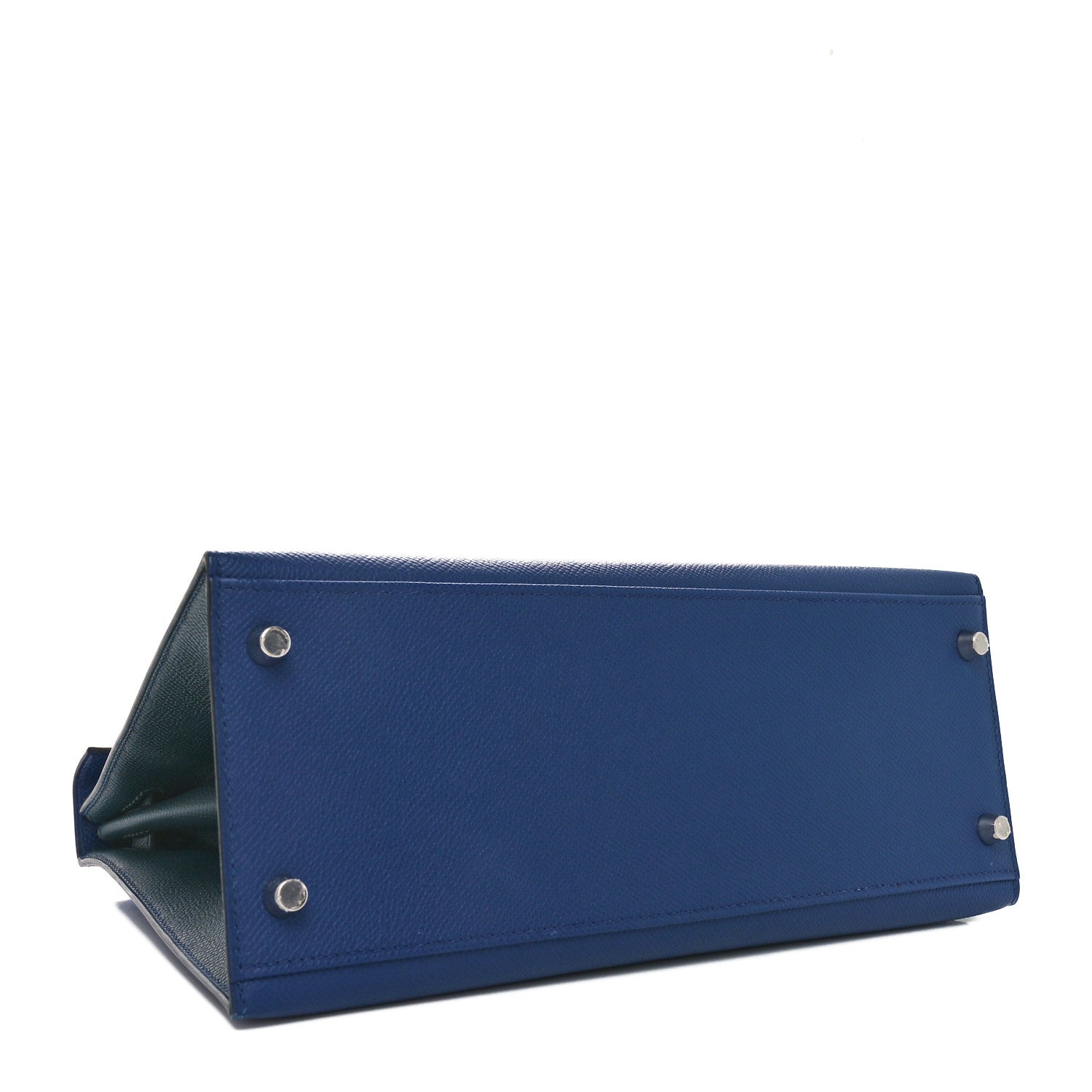 Hermes Epsom Horseshoe Kelly Sellier 28 Bleu Saphir Vert Cypress 4 of 11