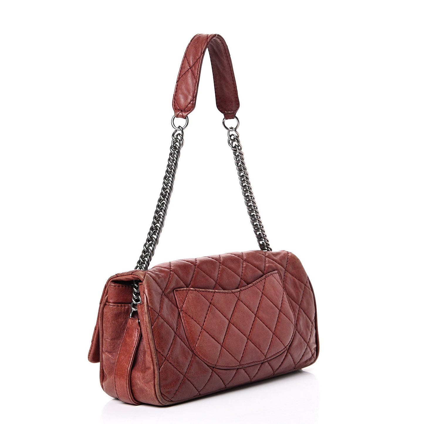 Lambskin Quilted Medium Icons Secret Label Flap Red