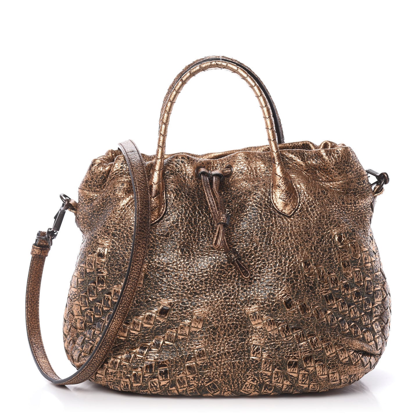 Cervo Intrecciato Satchel Rame Ossidato